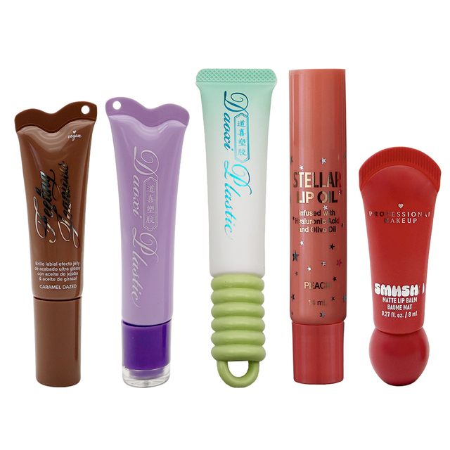 Wholesale Custom Silicon Tip AS Applicator Screw on Cap Empty Lipgloss Squeeze Tubes