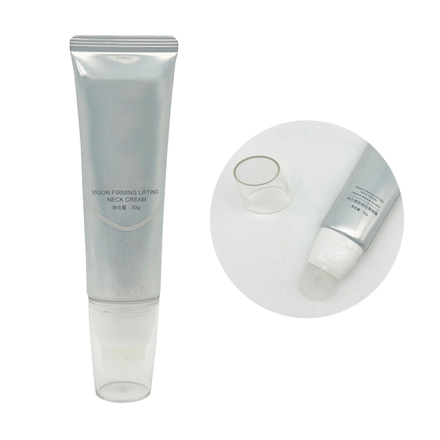 Custom Empty Plastic Cream Squeeze Cosmetic Packaging Tubes Skin Care Vibrating Massage Neck Cream Tube with Silicone Brush Head