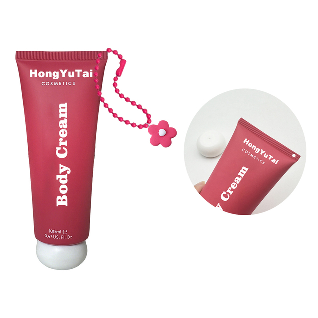Plastic Printed Cosmetic Packaging Squeeze Tube 100ml Body Lotion Cosmetics Soft Tubes with Keychain Hole