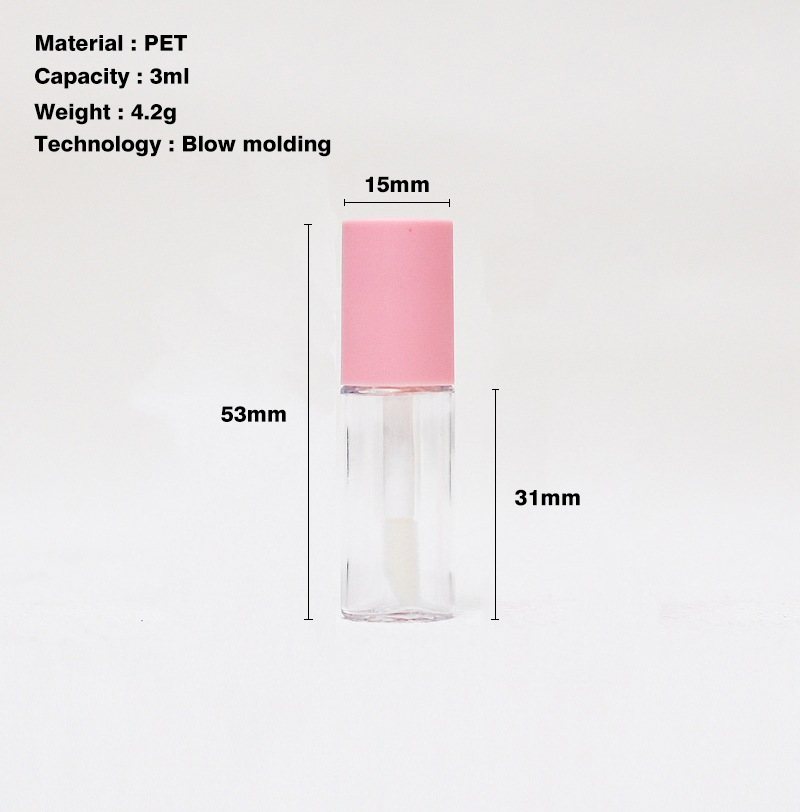 Lip gloss tube with wand