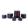 5g 10g Mini Small Amber Cosmetic Cream Jar 20g 30g 50g Empty Brown Glass Jars Glass Jar with Black Lid