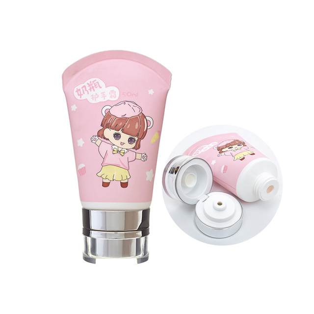 50ml Cosmetic Packaging Tube Makeup Acrylic Flip Cover Squeeze Soft Round Tube Hand Cream Tube