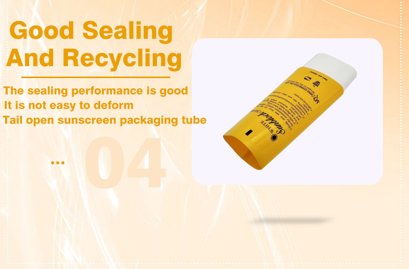 Sunscreen packaging cosmetic tube