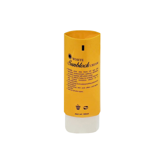Package Squeeze Cream Tube Sunscreen Soft Flat Oval Sunblock Tube Empty Tube Cosmetic Packaging Skin Care Sunscreen
