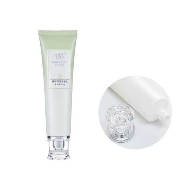 Pe Face Wash Foundation Empty Lotion Cream Sunscreen Squeeze Plastic Skincare Cosmetic Packaging Tube with Acrylic Cap