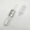 2-in-1 Oval 8ml Lip Gloss Lip Glaze Bottle Silver Plastic Lip Gloss Tube with Wand And Brush