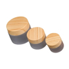 Wholesale High Quality Empty 10ml 30ml 50ml 100ml Frosted Glass Cream Jar Cosmetic Skincare with Bamboo Lid