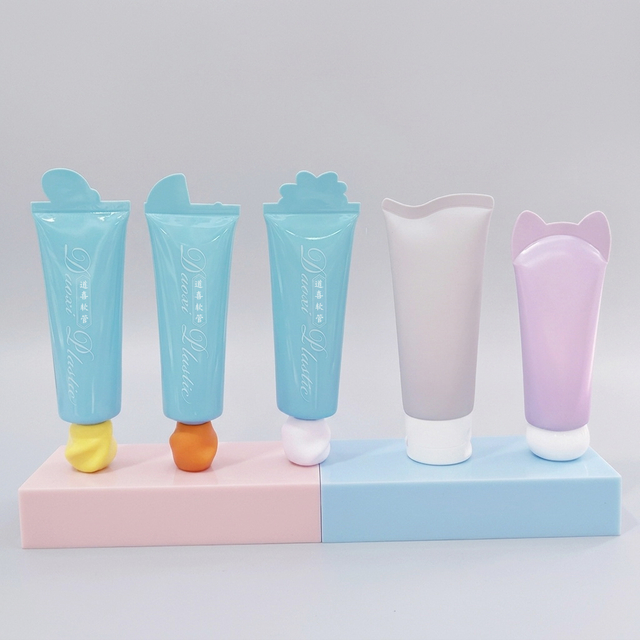 Creative Cute Shape Cosmetic Squeeze Tube with Special Shape Tail Cat Ear and Cloud Tail Seal for Hand Cream