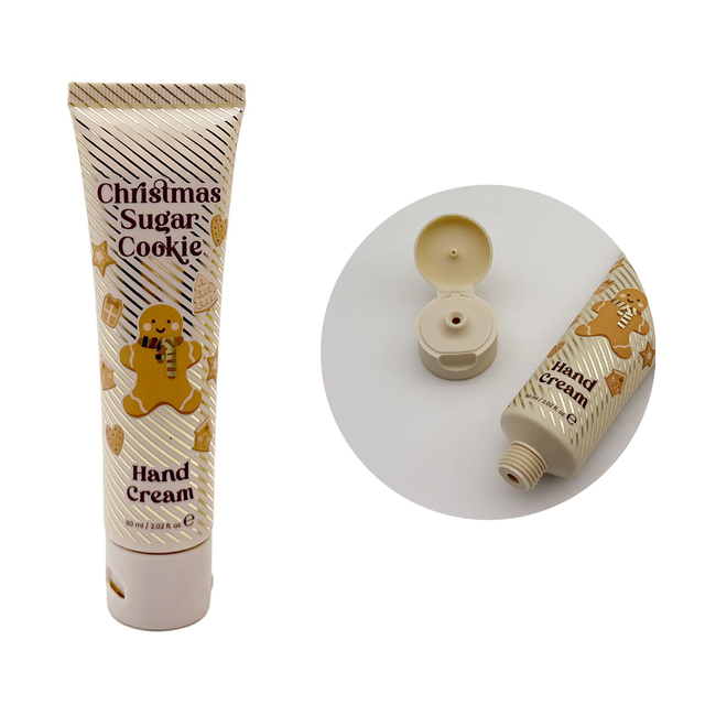 Custom Printed Empty Cosmetic Tube Packaging 60ml Squeeze Hand Cream Soft Tube with Flip Cap