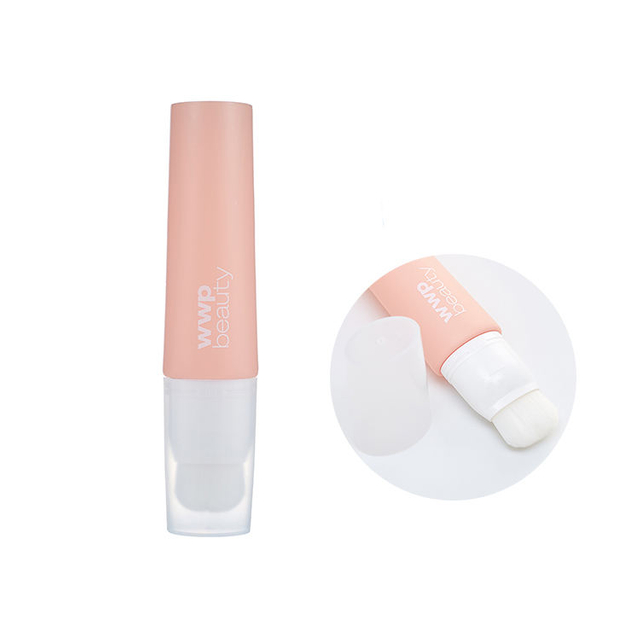 Custom Empty Cosmetic Squeeze Tube with Soft Brush Applicator Pink Plastic Laminated Soft Tube for Liquid Foundation Concealer