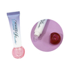 Custom Gradient Plastic Packaging Soft Squeeze Cosmetic Tube With Translucent Pink Bulbous Screw Cap clear Applicator