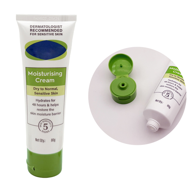 Empty Plastic Skin Care Lotion Cream Tube Packaging Custom 80ml Cosmetic Soft Tube with Green Cap Supplier