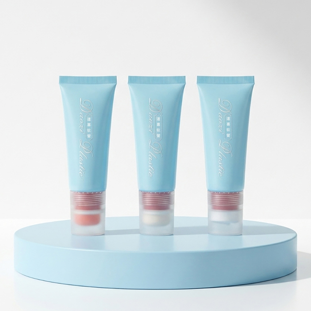 Wholesale Multi-functional Cosmetic Squeeze Makeup Tube with 5-Ball Roller Sponge Tip & Silicone Applicator for Eye Cream