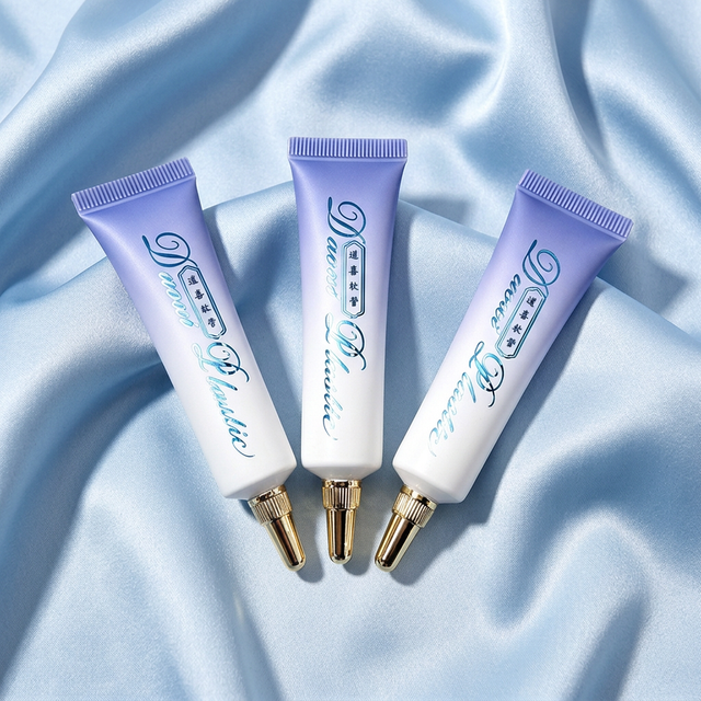 Wholesale Custom Logo Gradient 15ml 20ml Empty Plastic Squeeze Tube with Metallic Gold Pointed Cap for Eye Cream & Serum