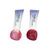 Custom Gradient Plastic Packaging Soft Squeeze Cosmetic Tube With Translucent Pink Bulbous Screw Cap clear Applicator