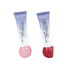 Custom Gradient Plastic Packaging Soft Squeeze Cosmetic Tube With Translucent Pink Bulbous Screw Cap clear Applicator