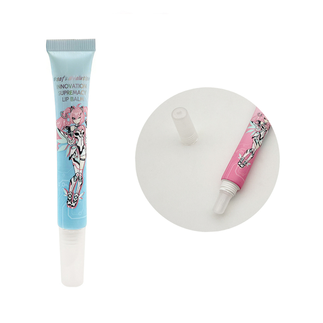 Cosmetics Empty 20ml Lip Oil Packaging Lipgloss Lotion Squeeze Tube Custom logo Plastic Pink Blue Lip Gloss Tube
