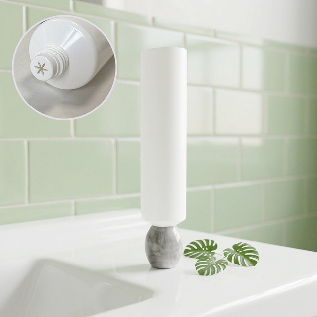 White Cosmetic Squeeze Tube Unique Star Shaped Nozzle Cosmetic Soft Tube Flower Dispenser Packaging with Marble Ball Cap