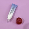 Custom Gradient Plastic Packaging Soft Squeeze Cosmetic Tube With Translucent Pink Bulbous Screw Cap clear Applicator